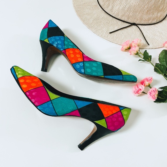 LifeStride Vintage Retro color-block Pumps 6.5 narrow - Picture 6 of 8